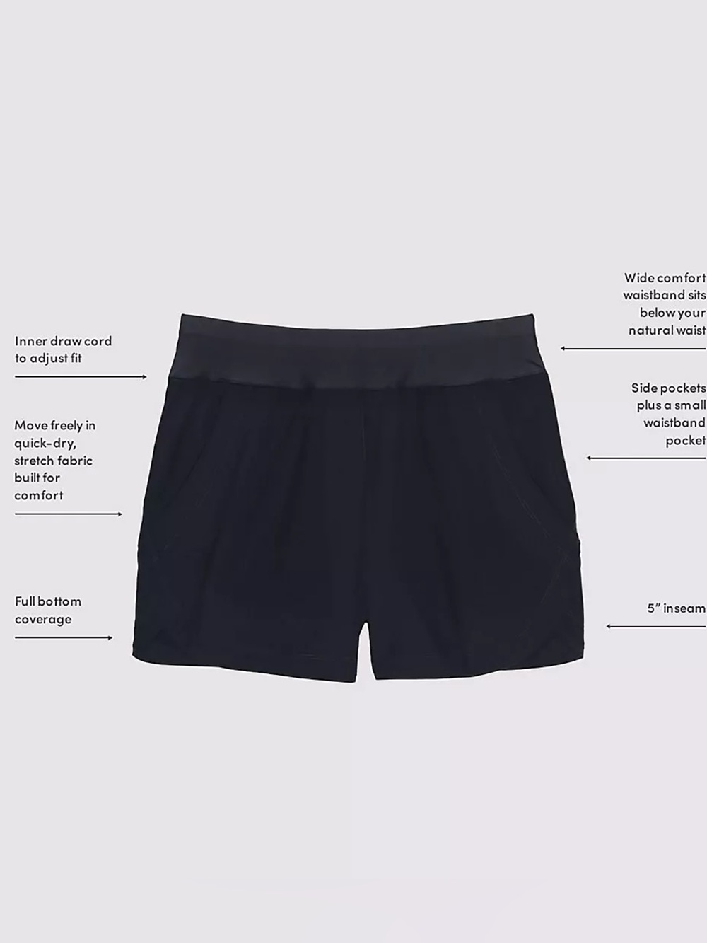 Lands' End Women Black Board Shorts - Size 18W - Picture 5 of 7